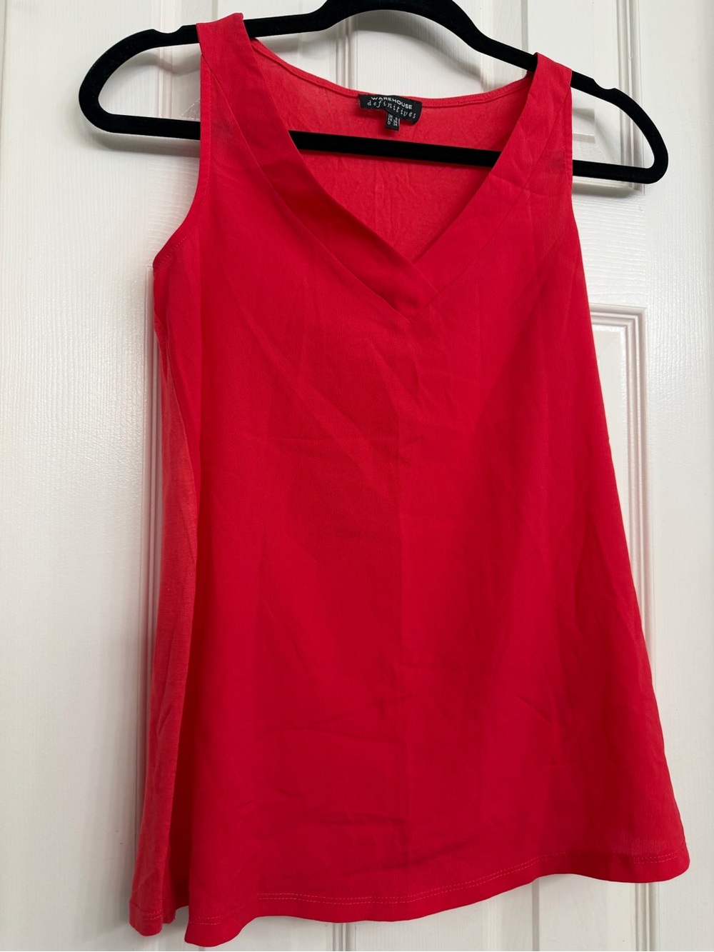 Warehouse Red V-Neck Sleeveless Tank Top